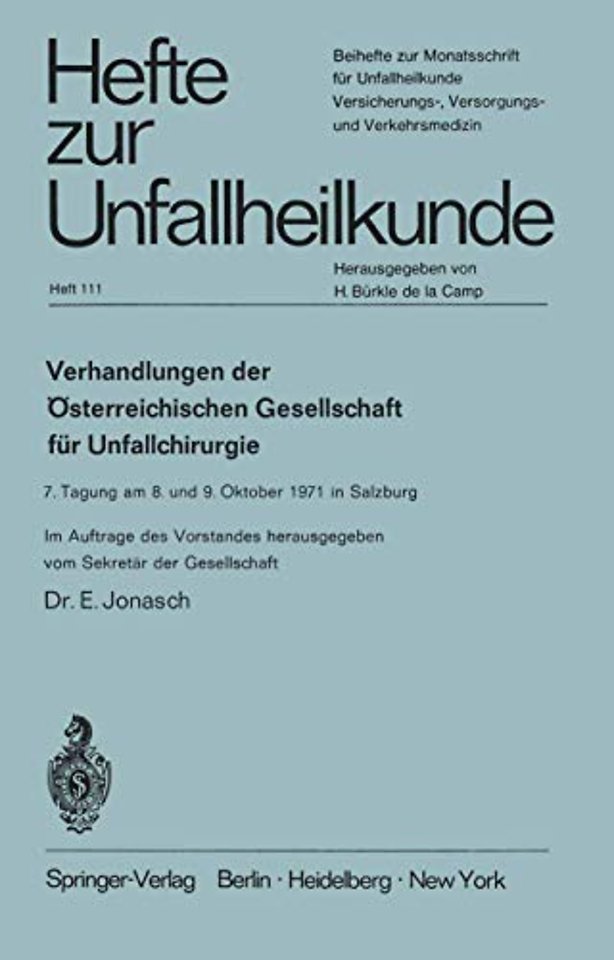 Verhandlungen der Österreichischen Gesellschaft für Unfallchirurgie