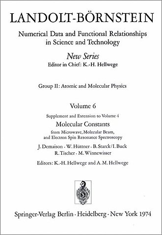 Molecular Constants from Microwave, Molecular Beam, and Electron Spin Resonance Spectroscopy / Molekelkonstanten aus Messungen der Mikrowellen-, Molekularstrahl- und Elektronenspinresonanz-Spektroskopie