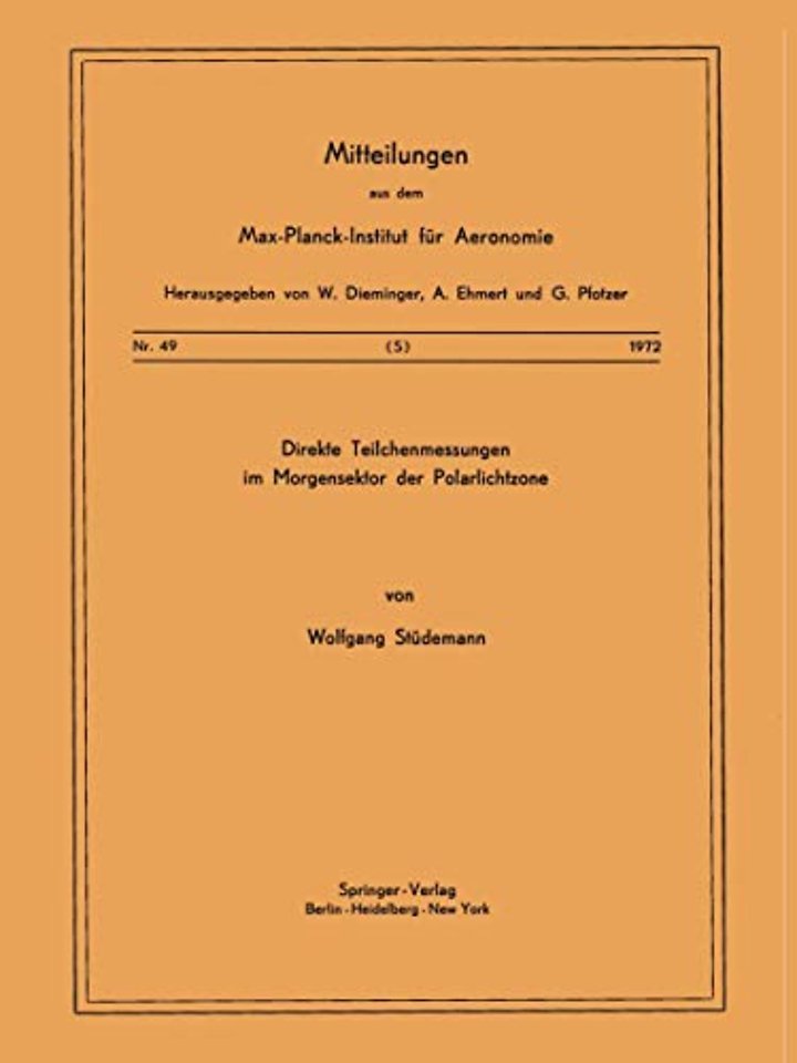 Direkte Teilchenmessungen im Morgensektor der Polarlichtzone