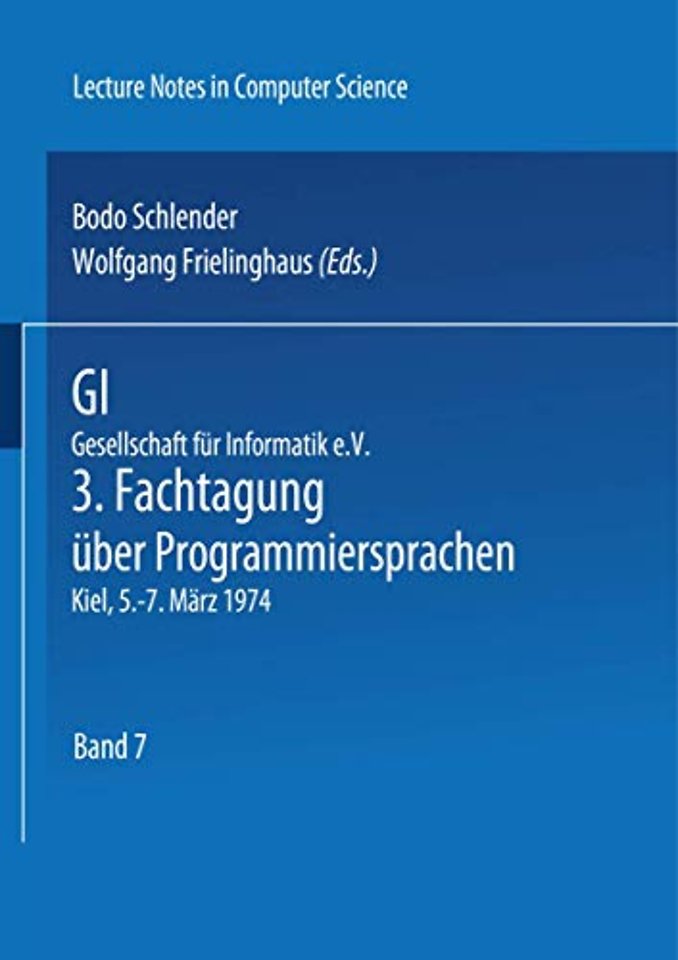 GI - 3. Fachtagung über Programmiersprachen
