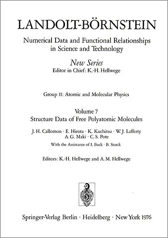 Structure Data of Free Polyatomic Molecules / Strukturdaten freier mehratomiger Molekeln