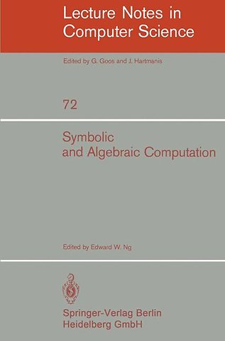 Symbolic and Algebraic Computation