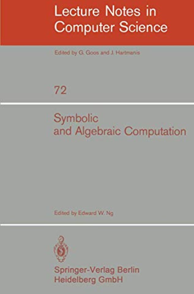 Symbolic and Algebraic Computation