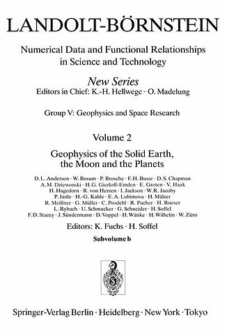 Geophysics of the Solid Earth, the Moon and the Planets