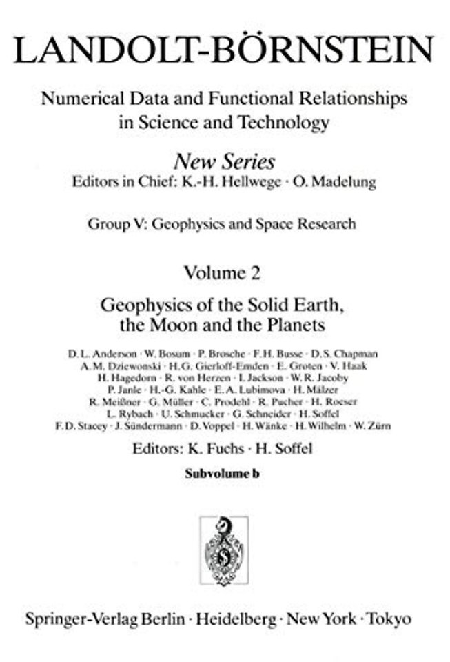 Geophysics of the Solid Earth, the Moon and the Planets
