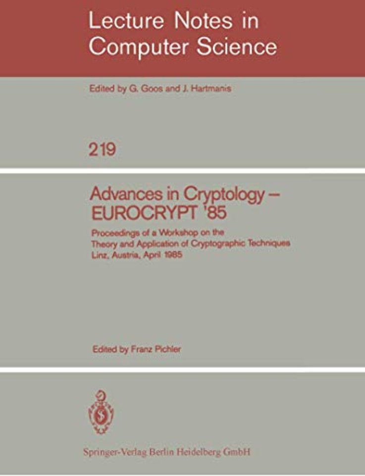 Advances in Cryptology – EUROCRYPT '85