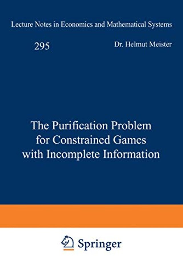 The Purification Problem for Constrained Games with Incomplete Information