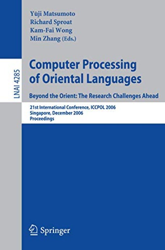 Computer Processing of Oriental Languages. Beyond the Orient: The Research Challenges Ahead