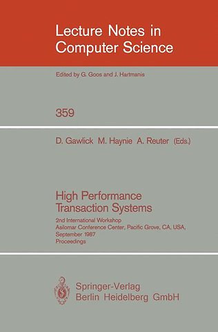 High Performance Transaction Systems