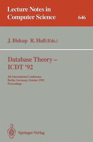 Database Theory - ICDT '92
