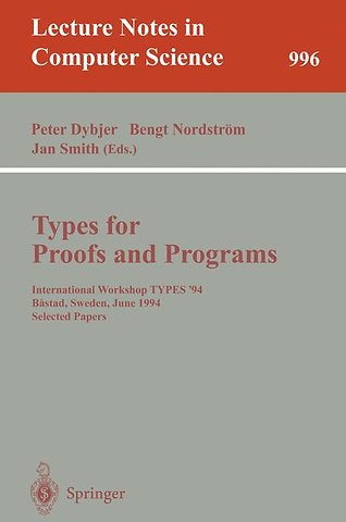 Types for Proofs and Programs
