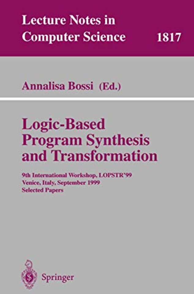 Logic-Based Program Synthesis and Transformation
