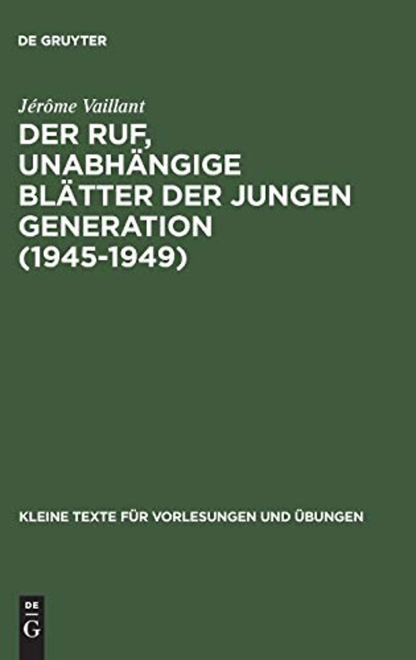 Der Ruf, unabhängige Blätter der jungen Generati – Eine Zeitschrift zwischen Illusion und Anpassung
