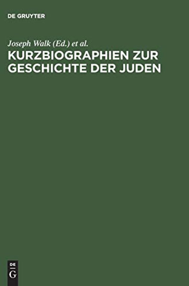 Kurzbiographien zur Geschichte der Juden – 1918–1945