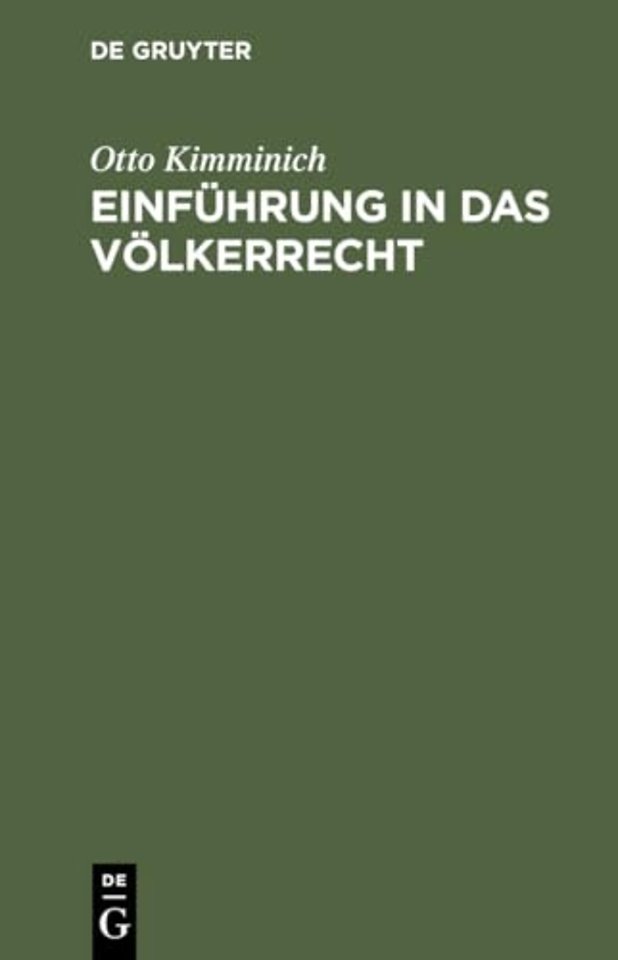 Einfuhrung in Das Volkerrecht