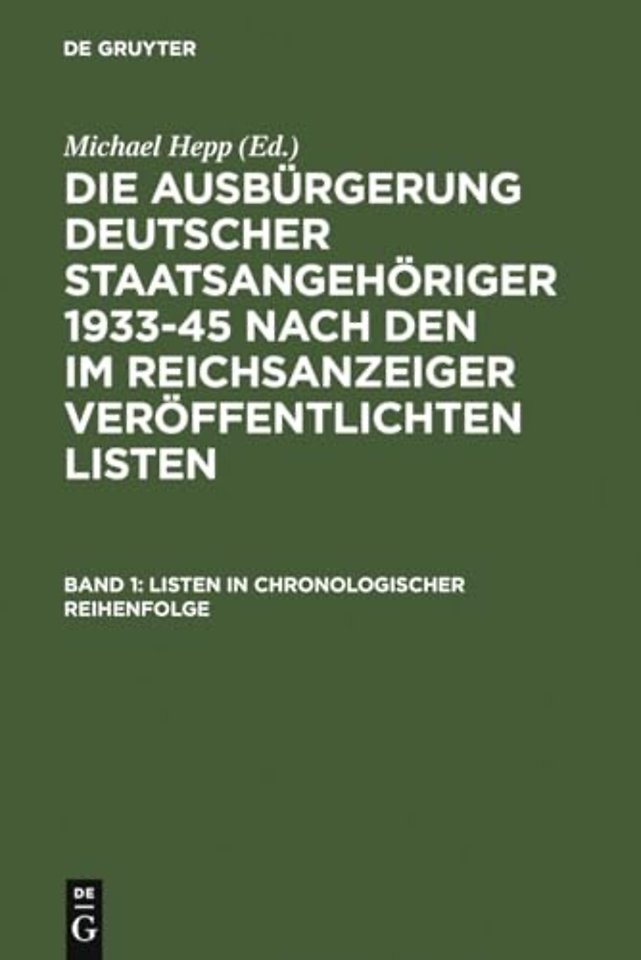 Listen in Chronologischer Reihenfolge / Lists in Chronological Order