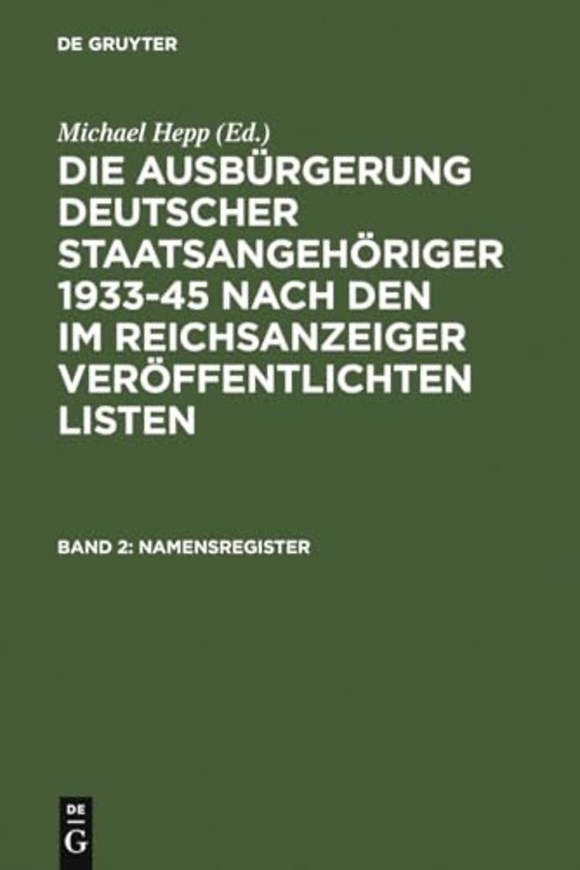 Namensregister / Name Index