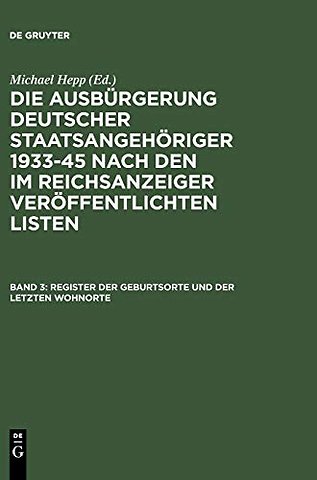 Register der Geburtsorte und der letzten Wohnorte
