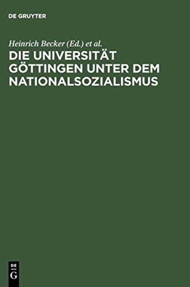 Die Universitat Gottingen Unter Dem Nationalsozialismus