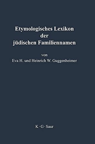 Etymologisches Lexikon der jüdischen Familiennamen