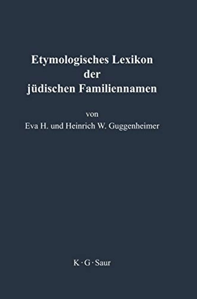 Etymologisches Lexikon der jüdischen Familiennamen