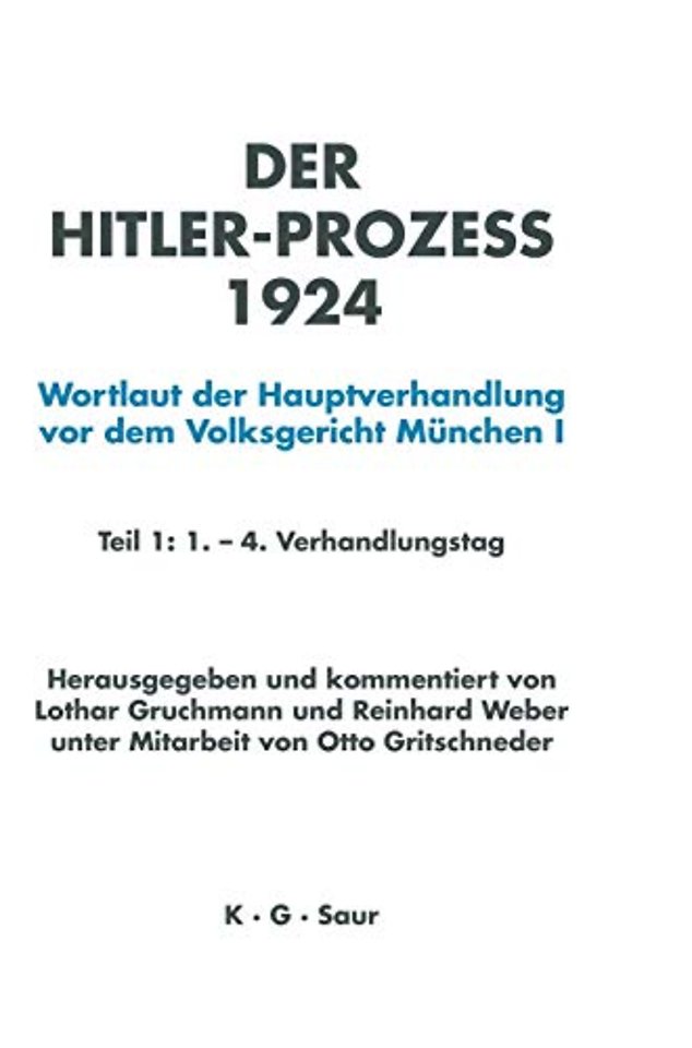 Hitler-Prozeß 1924 Tl.1