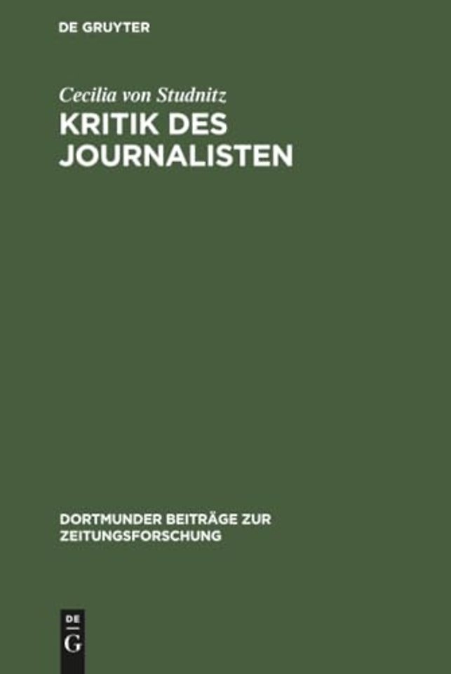 Kritik des Journalisten – Ein Berufsbild in Fiktion und Realität