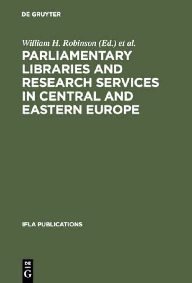 Parliamentary Libraries and Research Services in – Building More Effective Legislatures