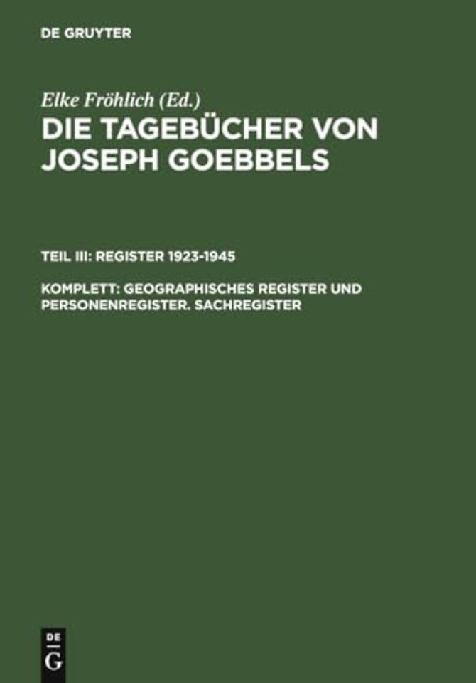 Geographisches Register und Personenregister. Sachregister