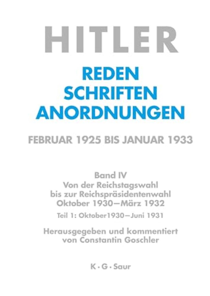 Oktober 1930 – Juni 1931