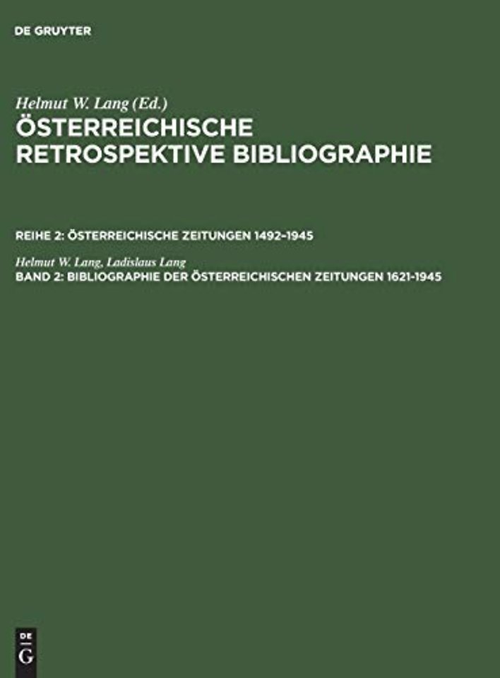 Bibliographie der österreichischen Zeitungen 162 – A–M