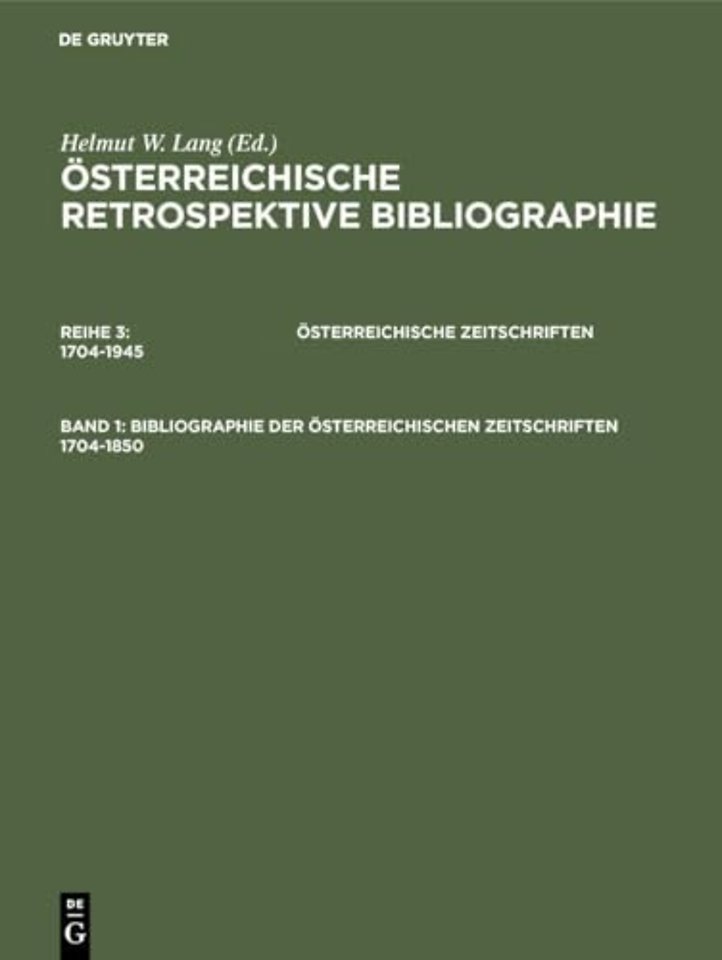 Bibliographie der österreichischen Zeitschriften – A–L