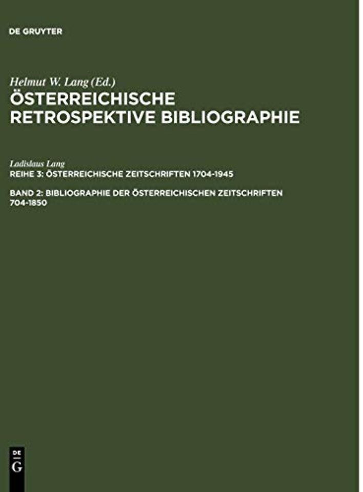 Bibliographie der österreichischen Zeitschriften – M–Z
