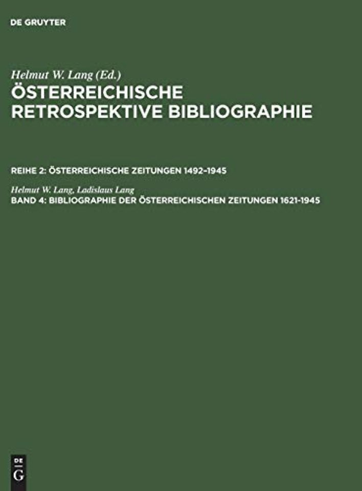 Bibliographie der österreichischen Zeitungen 162 – Register – Personen, Erscheinungsorte, Regionen