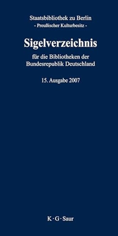 Sigelverzeichnis Fur Die Bibliotheken Der Bundesrepublik Deutschland