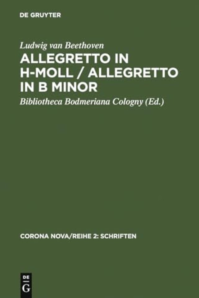 Allegretto in h–Moll / Allegretto in B minor – Streichquartett, komponiert für Richard Ford, Wien, 28. November 1817. Faksimile des Autographs