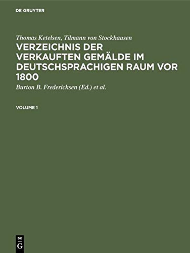 Verzeichnis der verkauften Gemälde im deutschsprachigen Raum vor 1800