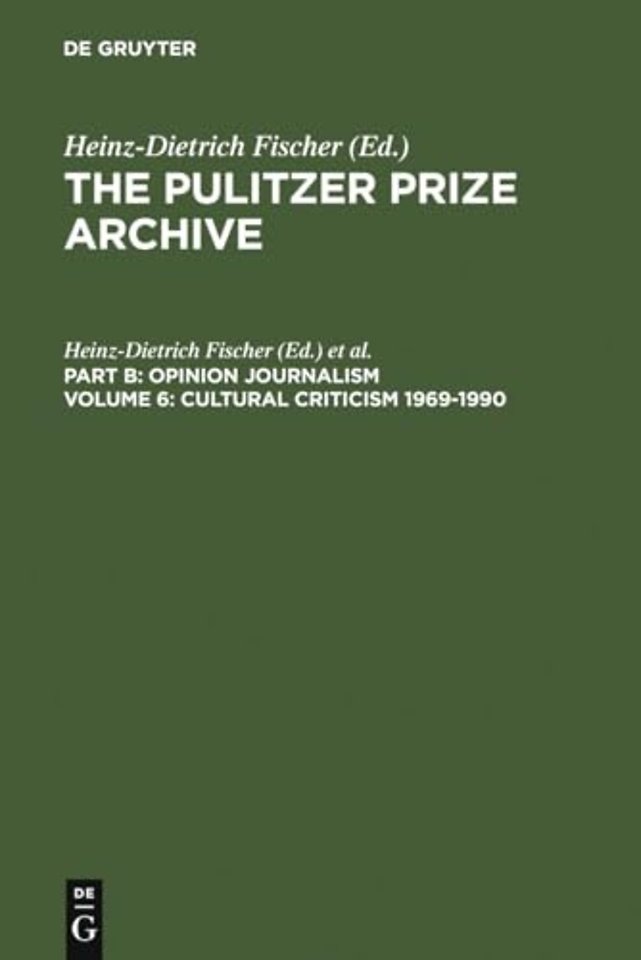 Cultural Criticism 1969–1990 – From Architectural Damages to Press Imperfections