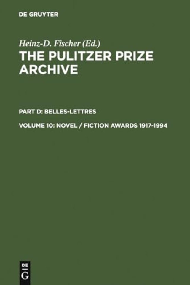 Novel / Fiction Awards 1917–1994