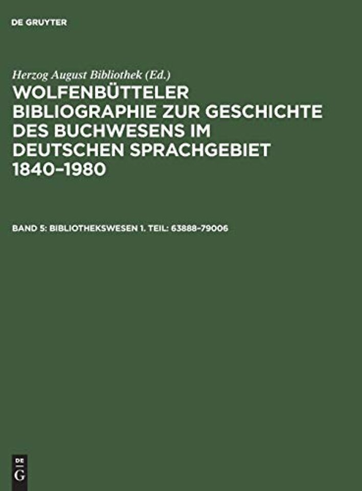 Bibliothekswesen 1. Teil: 63888–79006