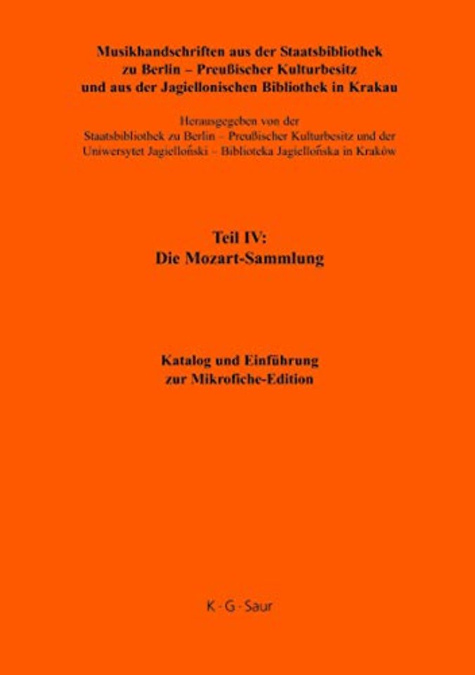 Katalog und Einführung zur Mikrofiche–Edition