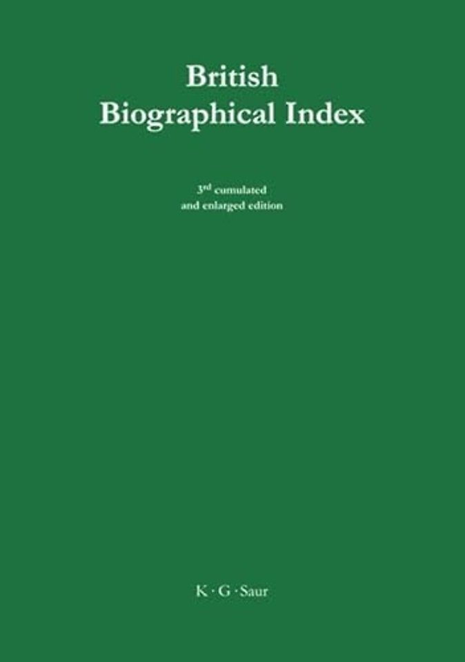 British Biographical Index / Britischer Biographischer Index