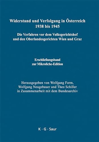 Erschlieβungsband zur Mikrofiche–Edition