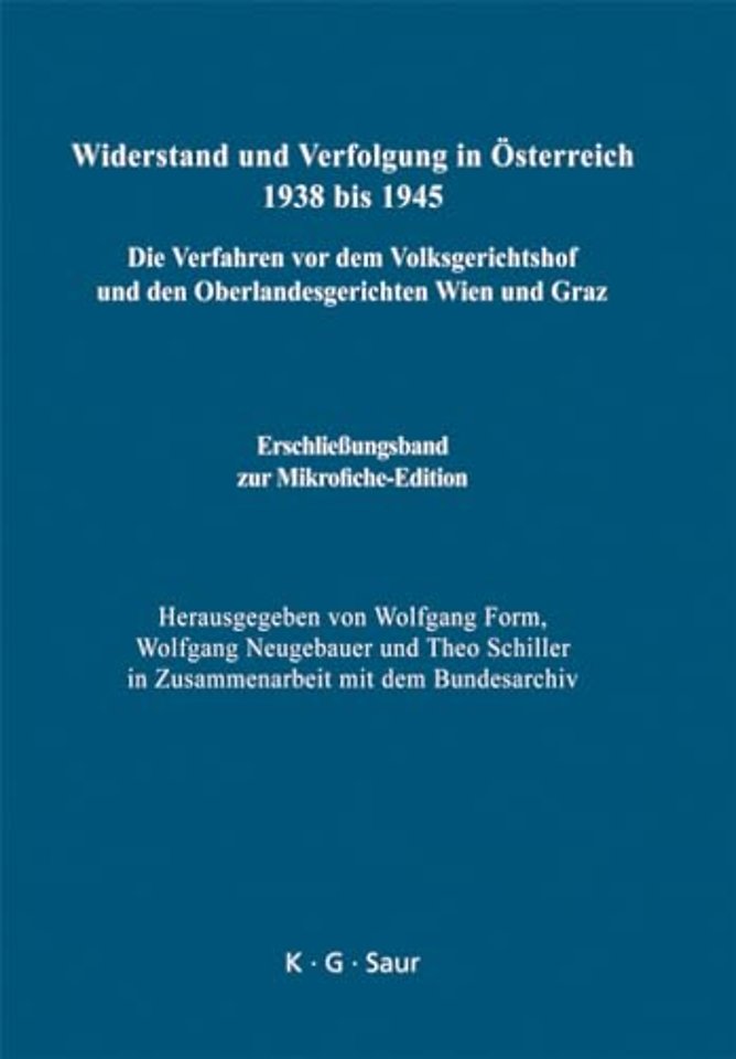 Erschlieβungsband zur Mikrofiche–Edition