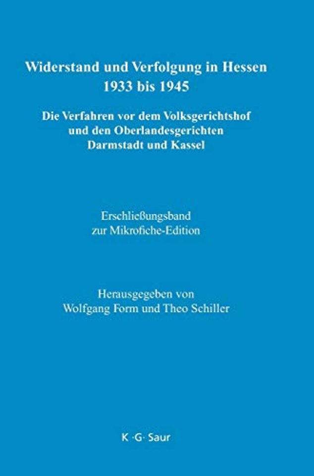 Erschlieβungsband zur Mikrofiche–Edition
