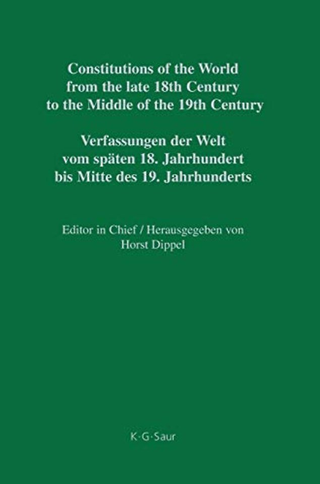Constitutional Documents of Belgium, Luxembourg and the Netherlands 1789–1848