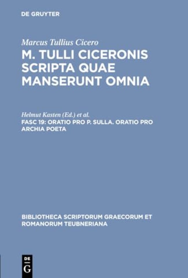 Oratio pro P. Sulla. Oratio pro Archia poeta