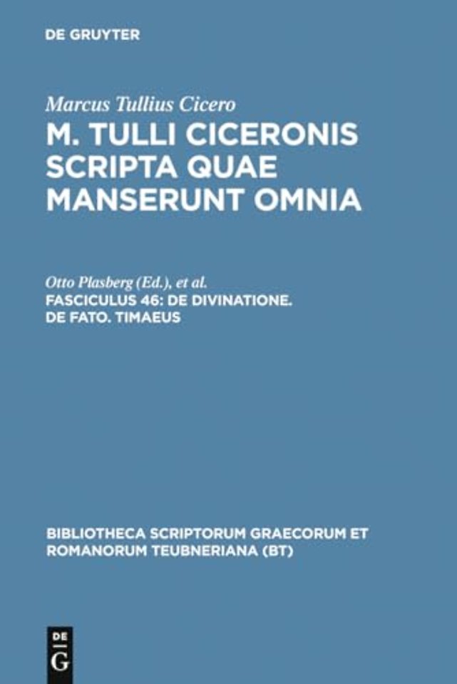 De divinatione. De fato. Timaeus
