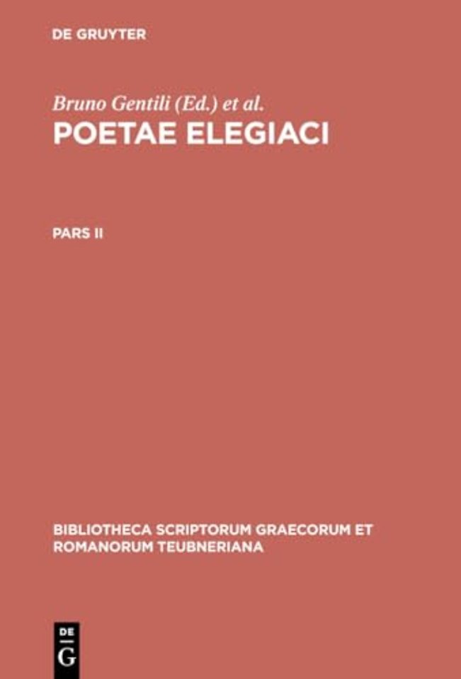 Poetae elegiaci – Pars II