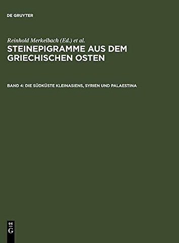 Steinepigramme Aus Dem Griech CB